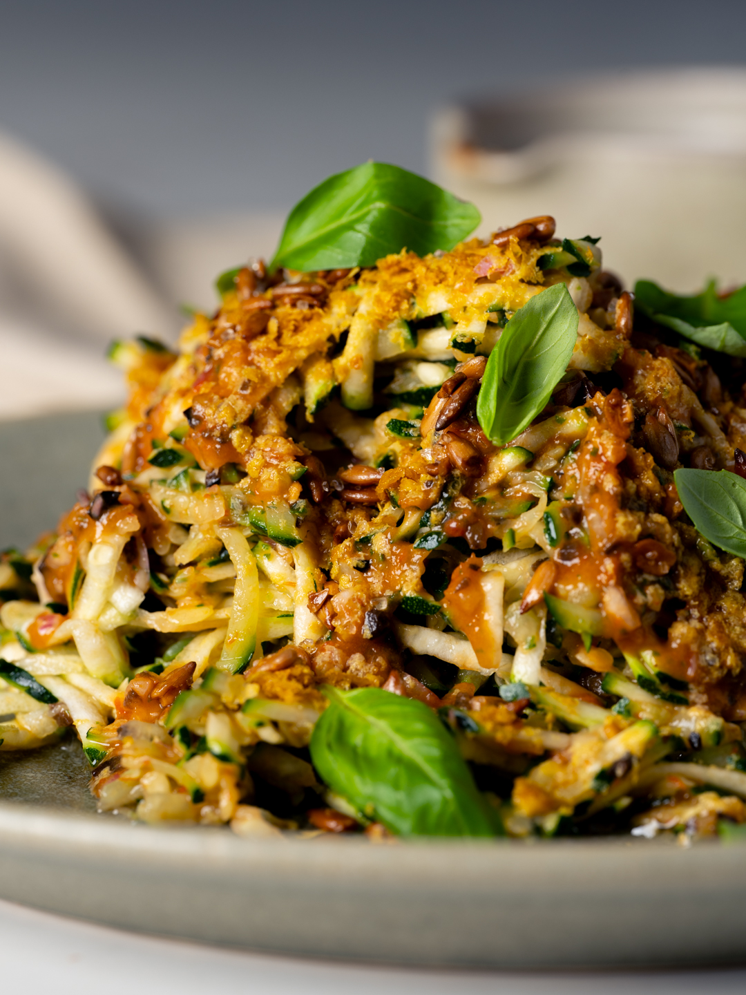 Summer Zucchini Salad with Tomato Vinaigrette