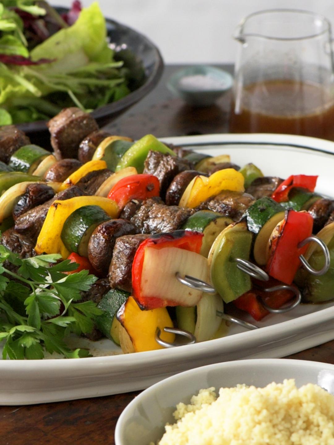 Grilled Beef and Pepper Kebabs
