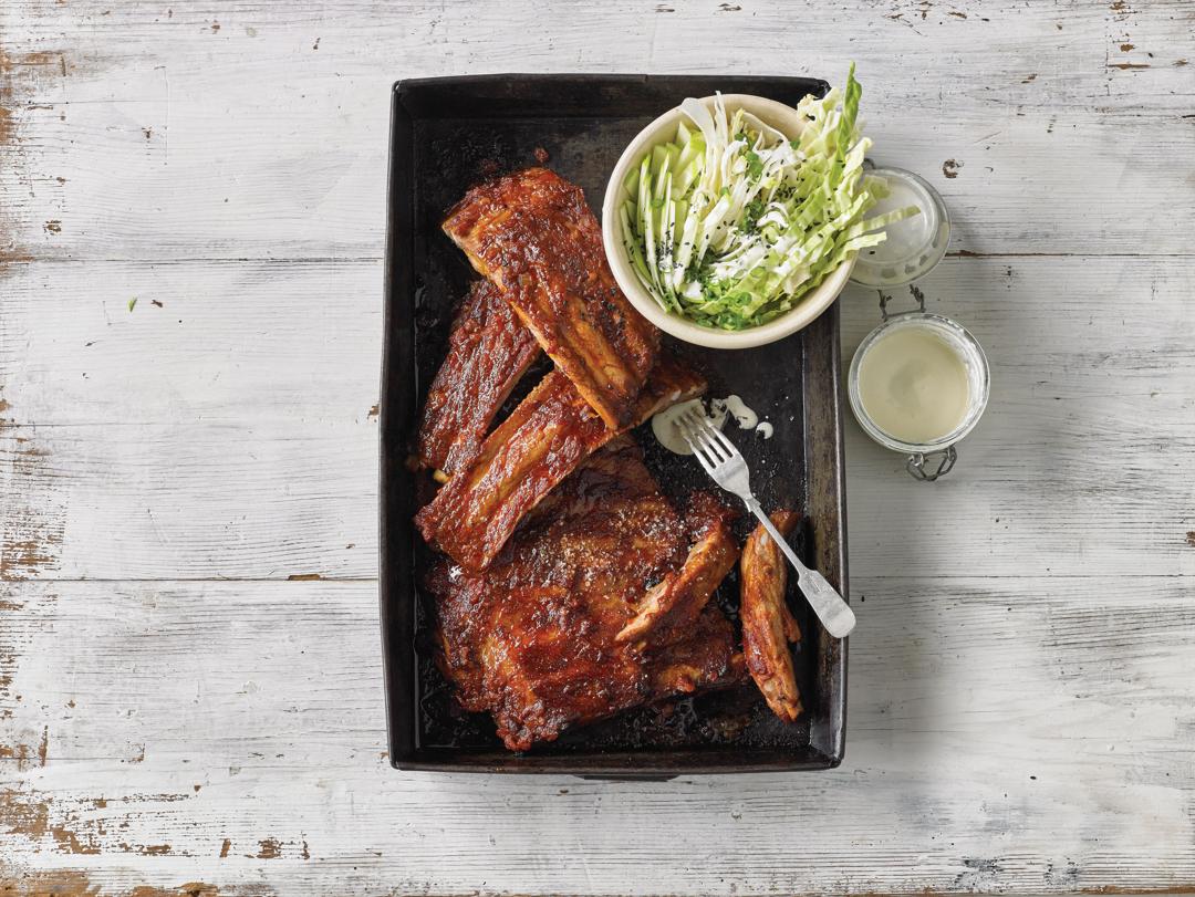 Smoked Pork Ribs with Coleslaw