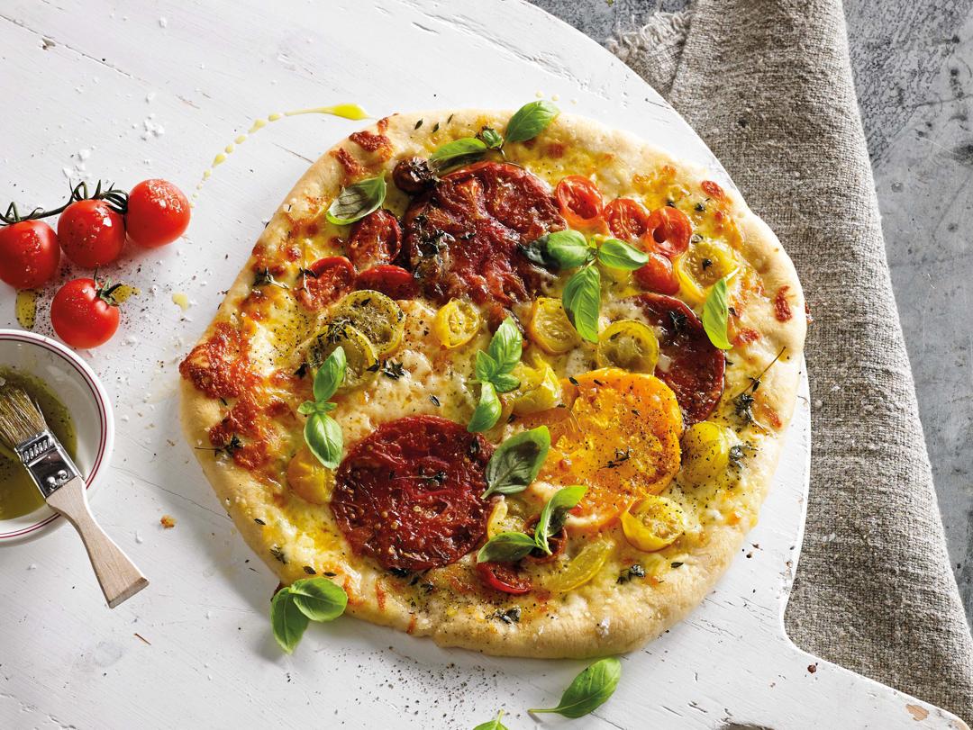 Roasted Heirloom Tomato Pizza