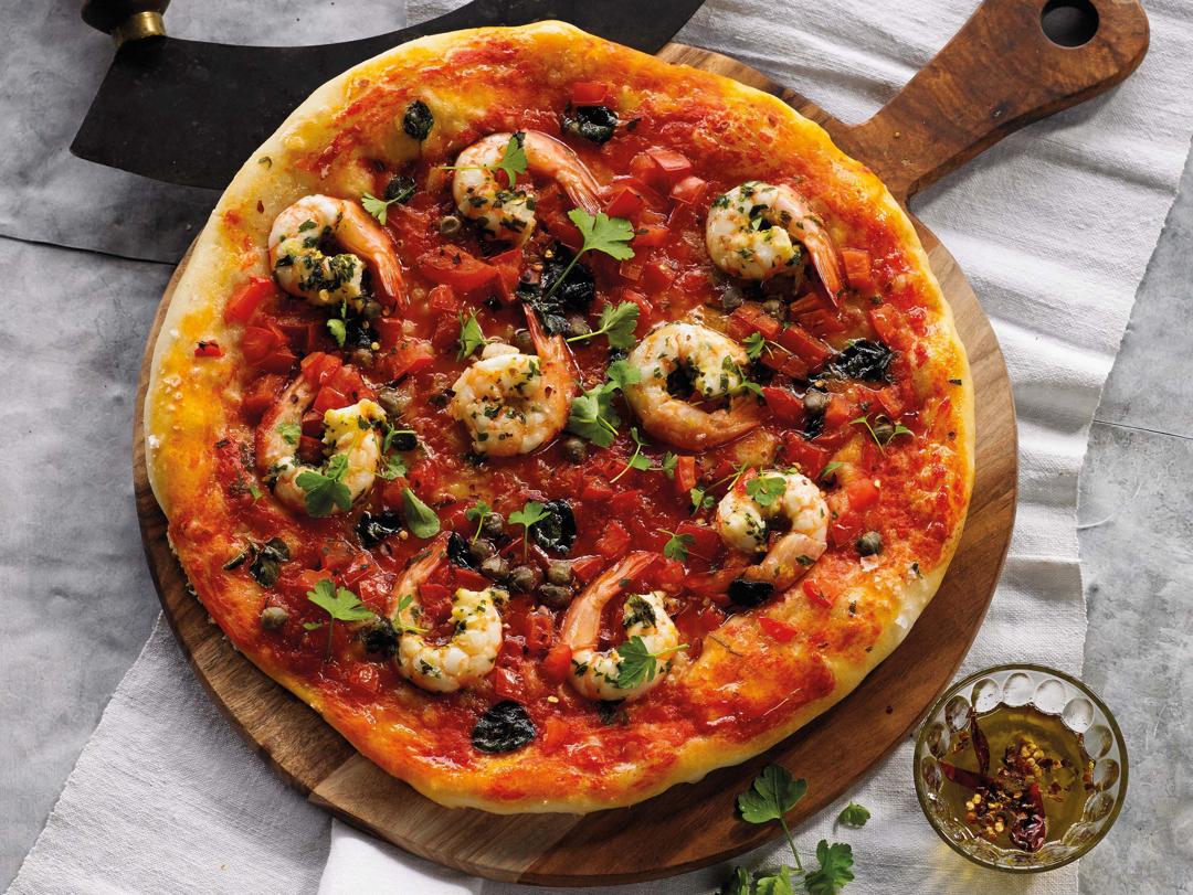 Shrimp and Oregano Pizza