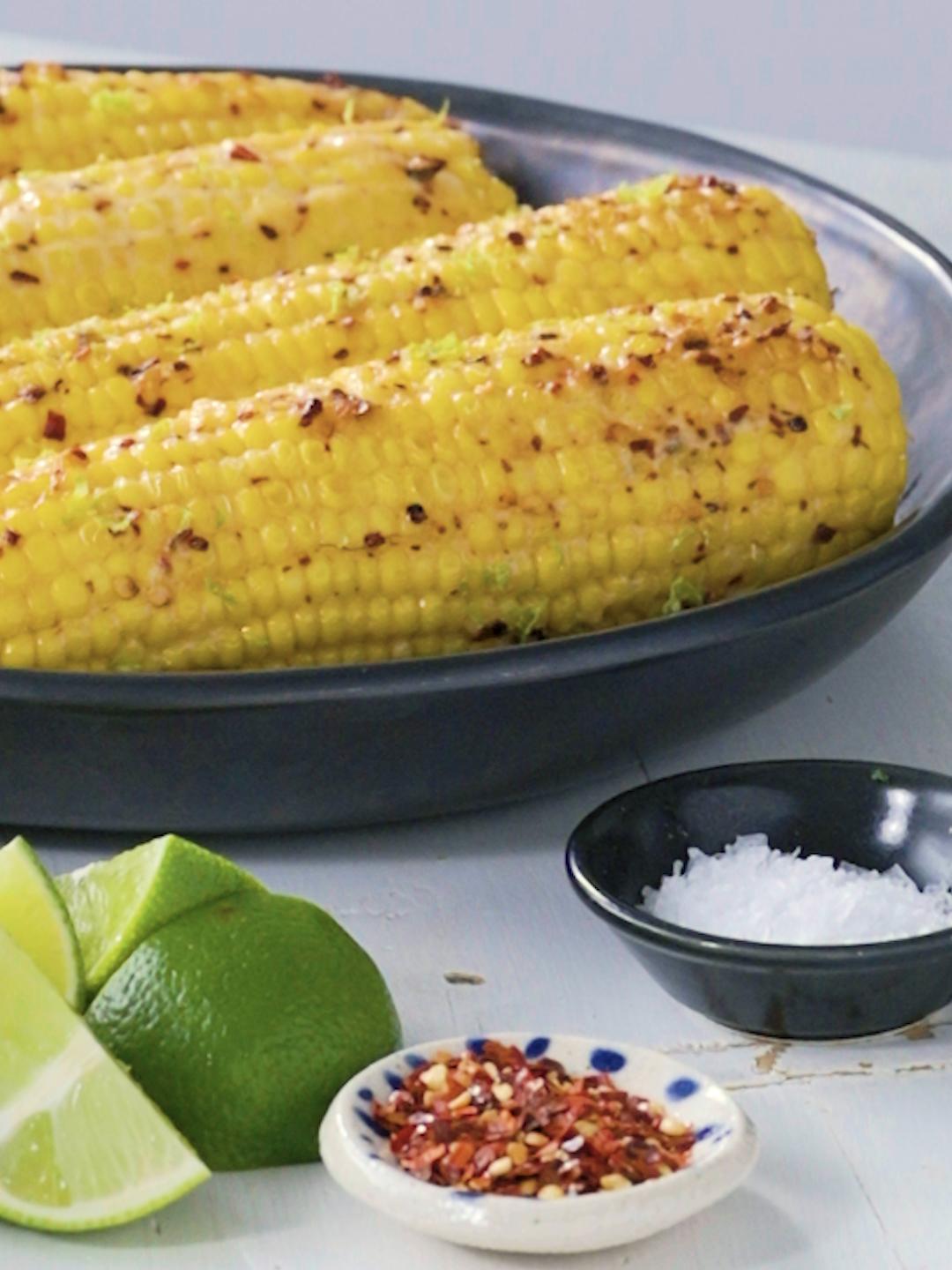 Air-Fried Corn on the Cob with Lime and Chili