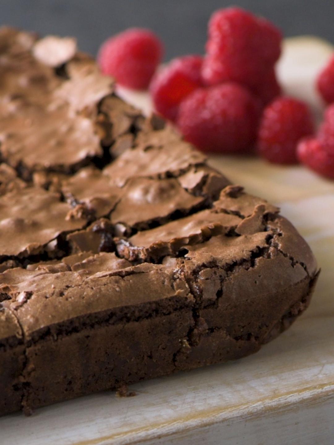 Fudgy Triple Chocolate Brownies