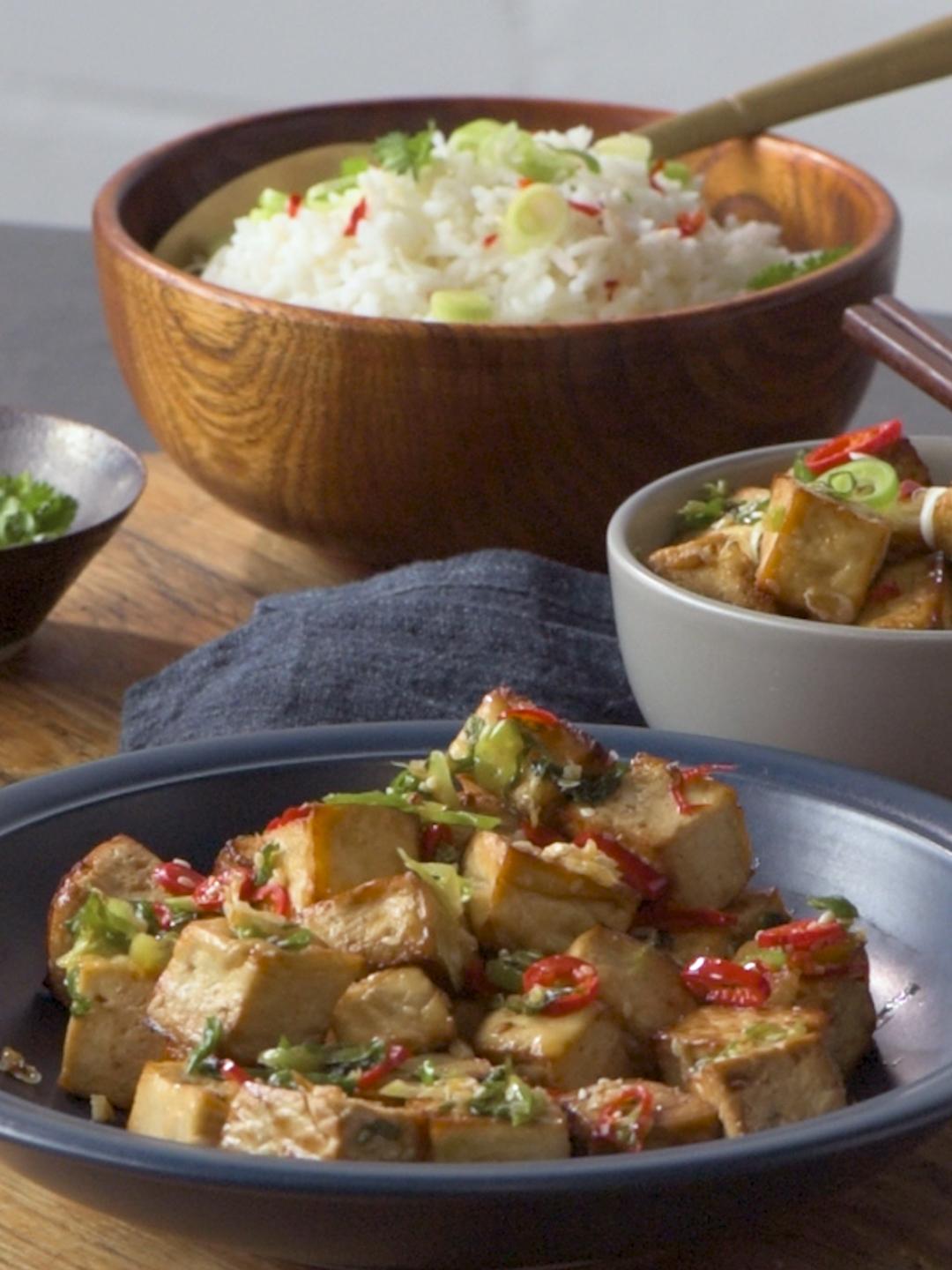 Air-Fried Salt and Pepper Tofu with Sizzling Sesame Oil