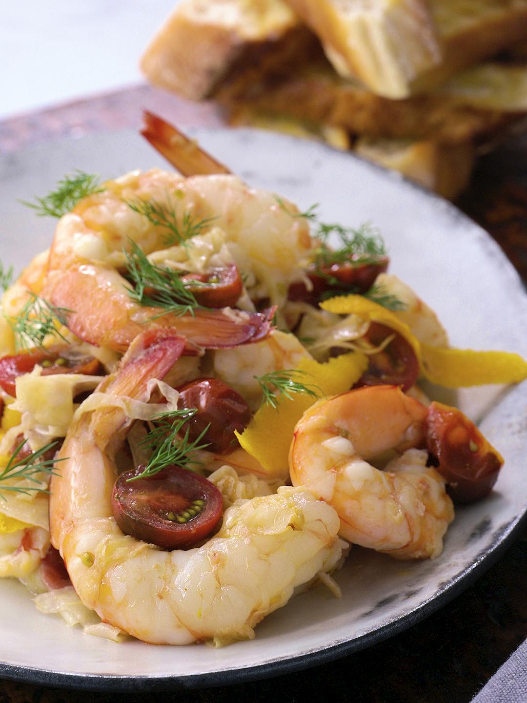 Shrimp, Fennel and Orange Parcels