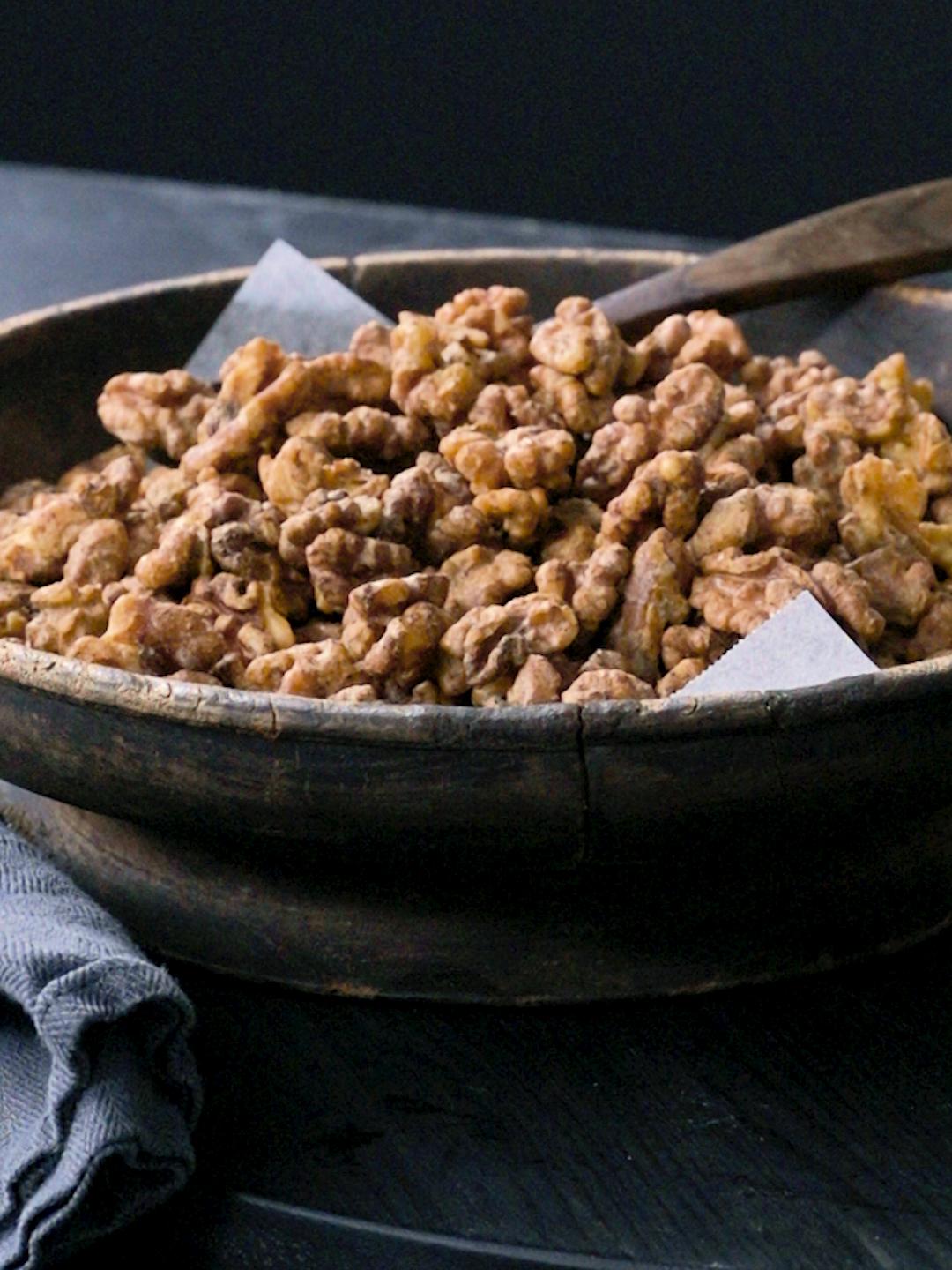 Air-Fried Spiced Walnuts