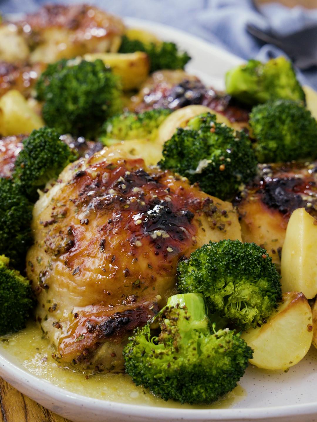 Sheet Pan Mustard and Maple Chicken and Potatoes 