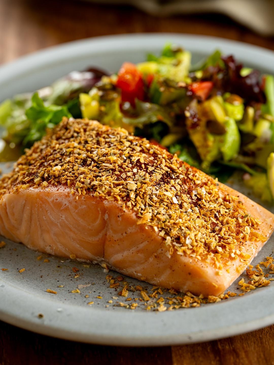 Turbo Farmed Atlantic Salmon with Ancho Spice and Mexican Salad 