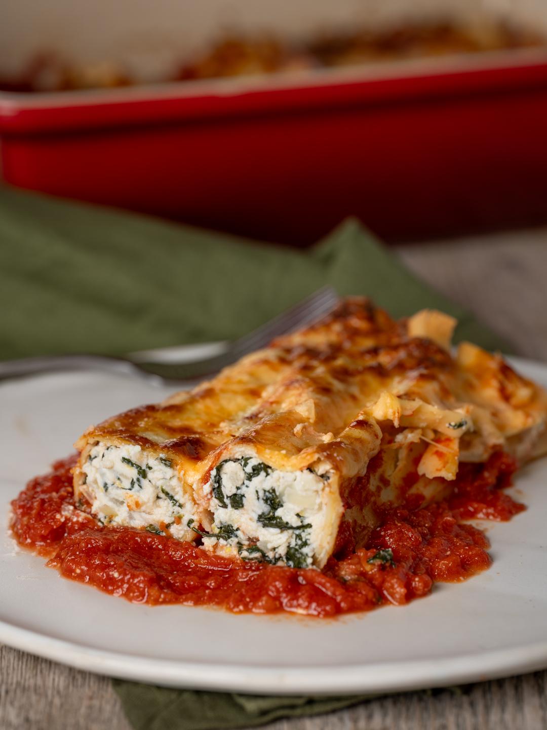 Spinach and Ricotta Lasagna Rolls