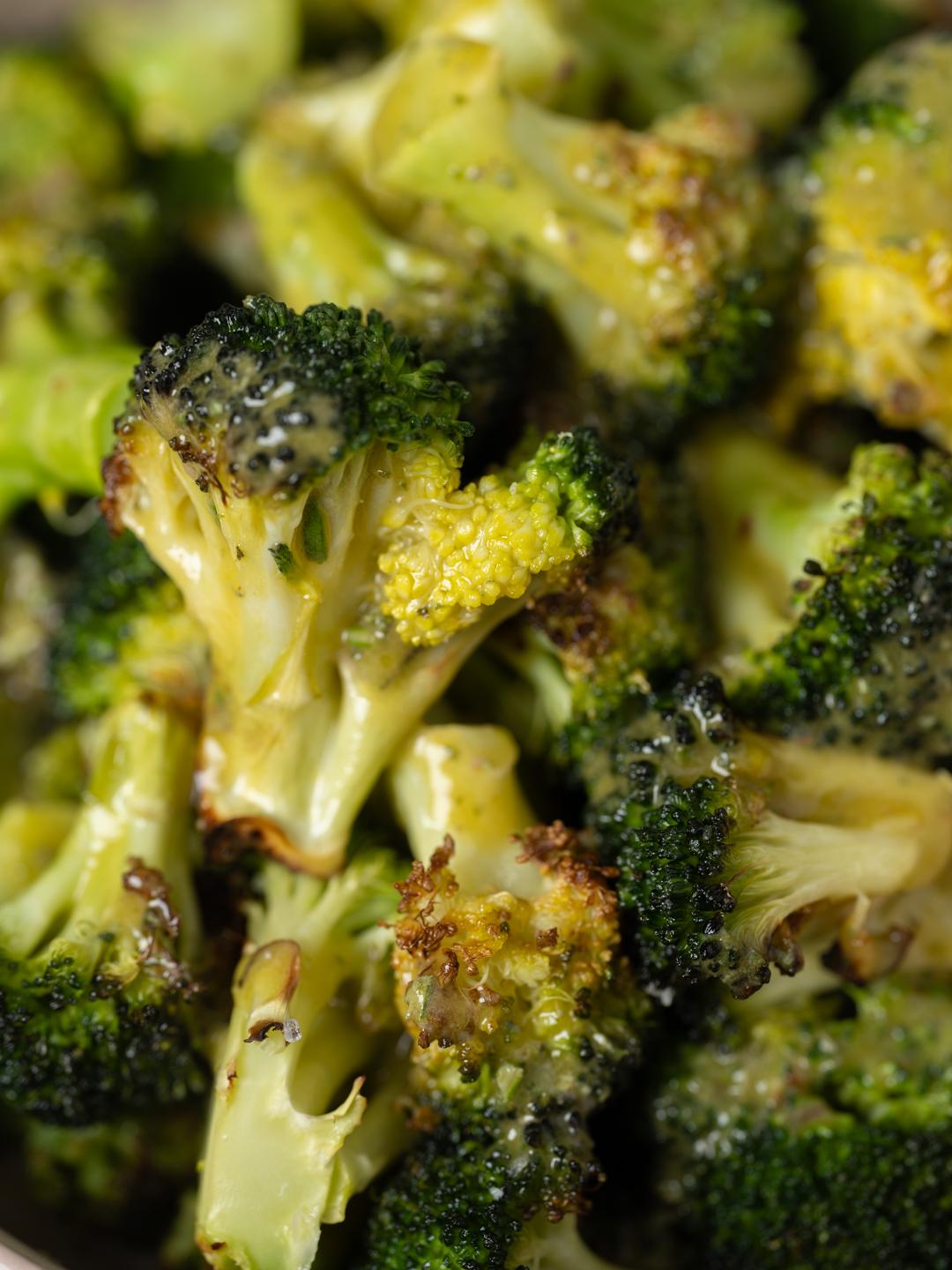 Air-Fried Broccoli with Anchovy and Rosemary Dressing