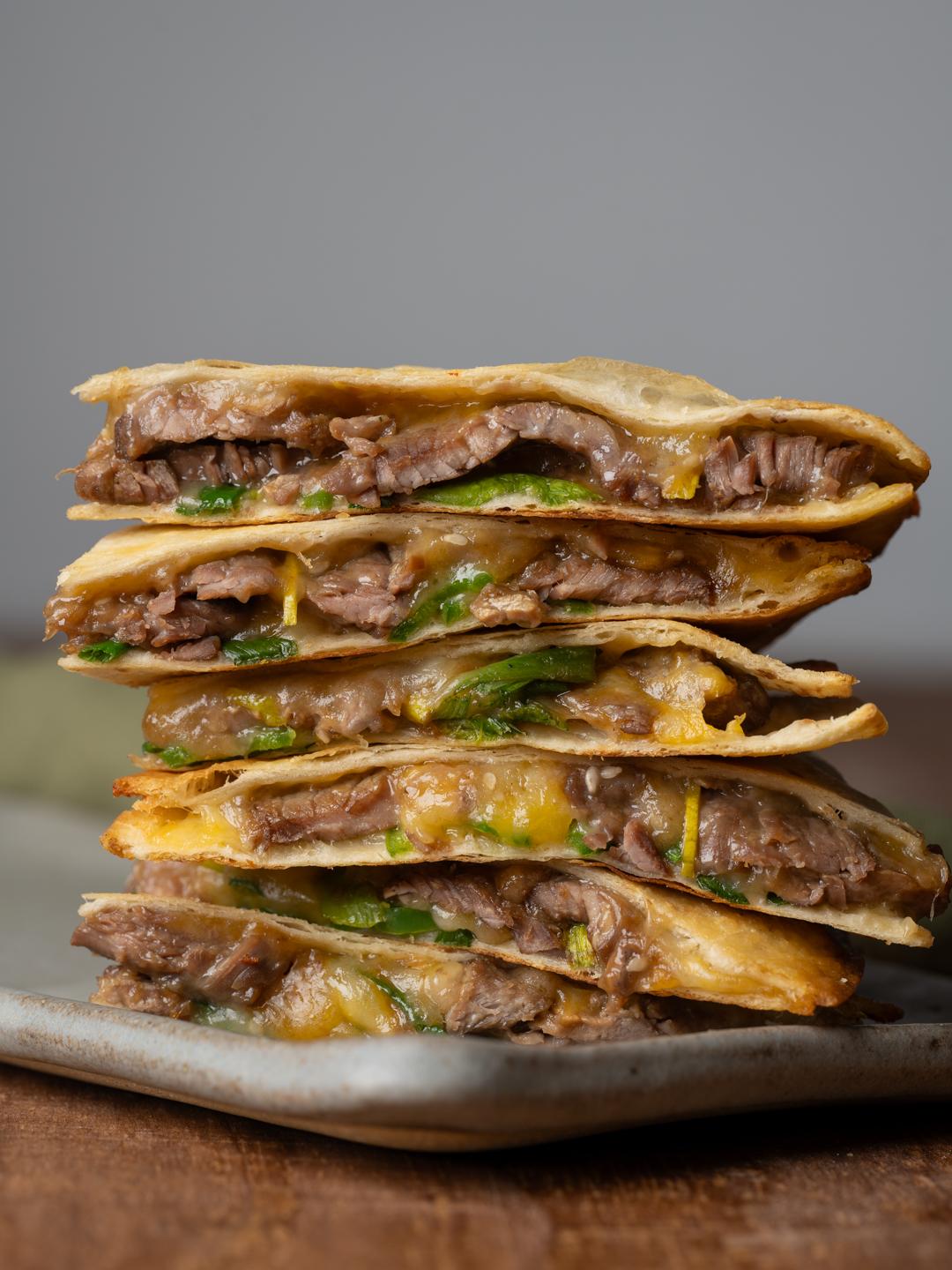 Air-Fried Mongolian Beef Quesadillas