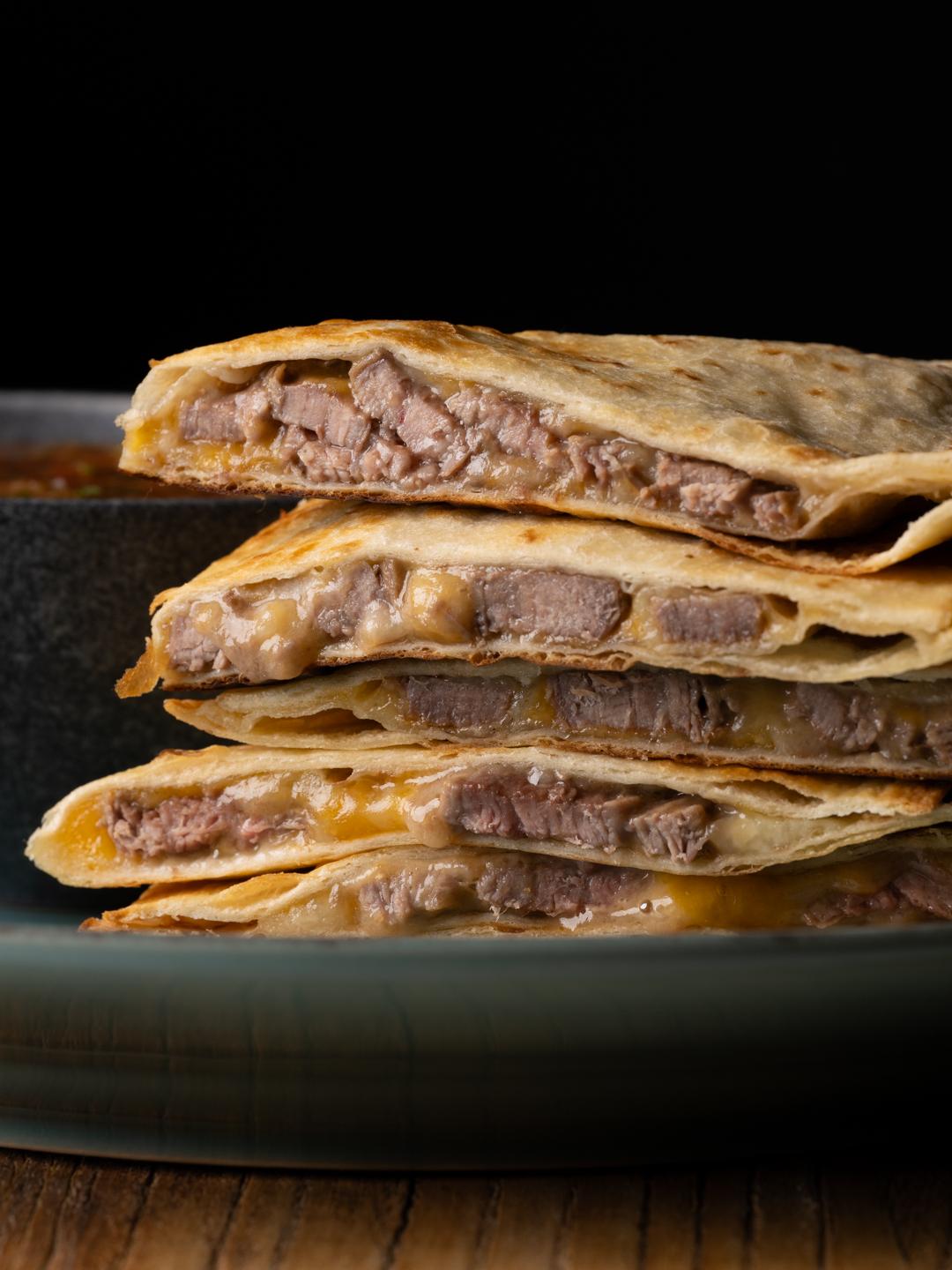 Air-Fried Carne Asada Quesadilla with Charred Salsa