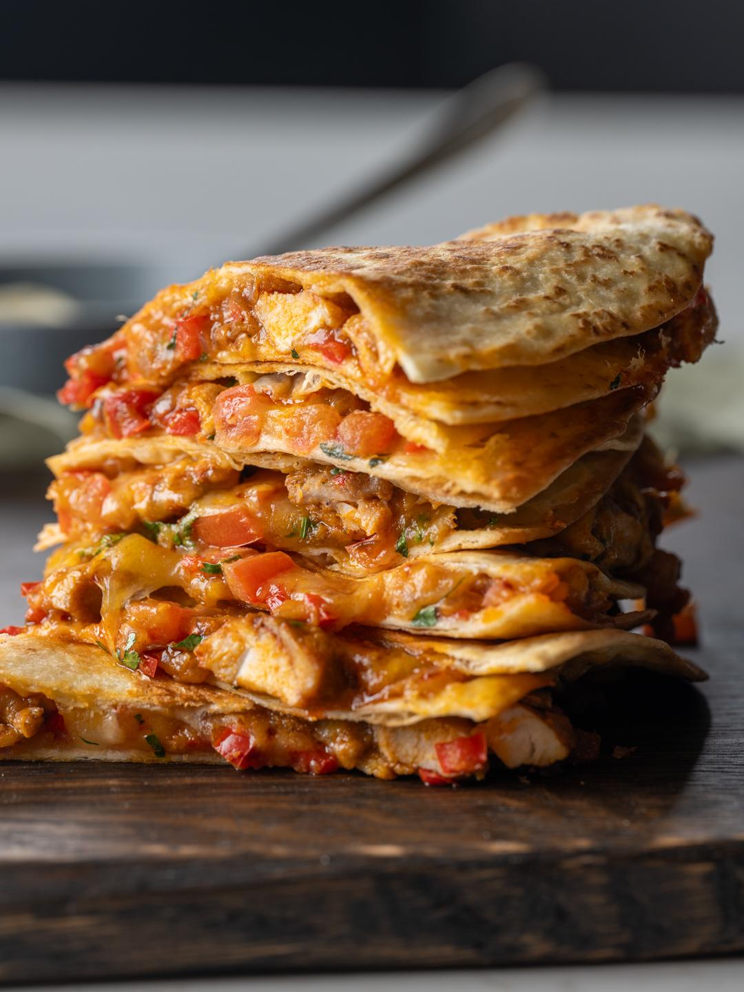 Air-Fried Chicken and Pepper Quesadillas 