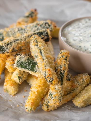 Cornmeal Baked Breaded Zucchini Chips Oven Roasted Zucchini