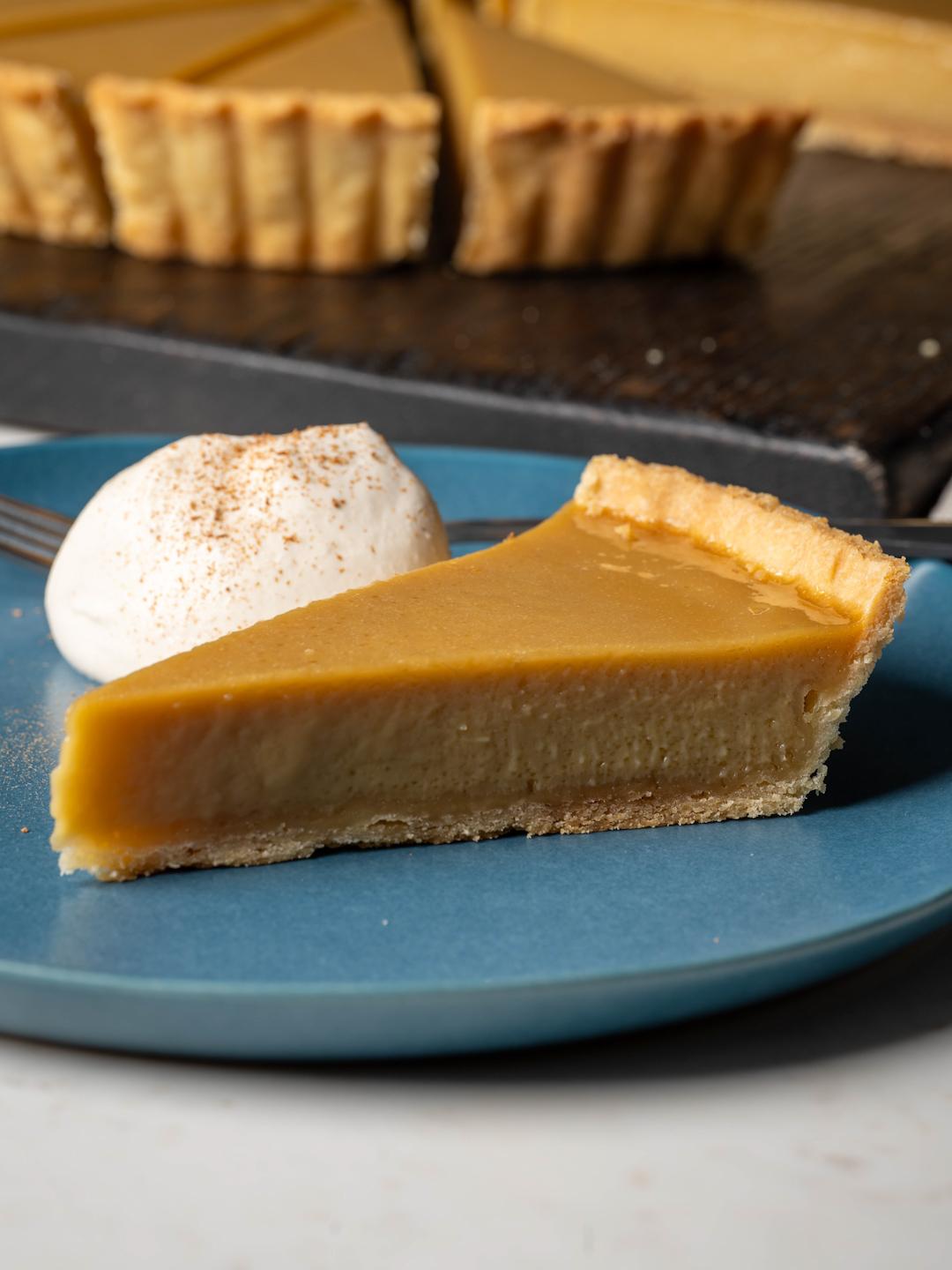 Maple Custard Tart with Banana Cream 