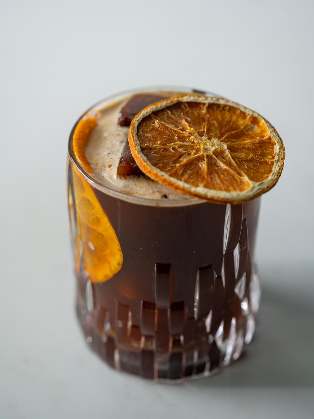 Aperol with Cold Brew Ice Cubes