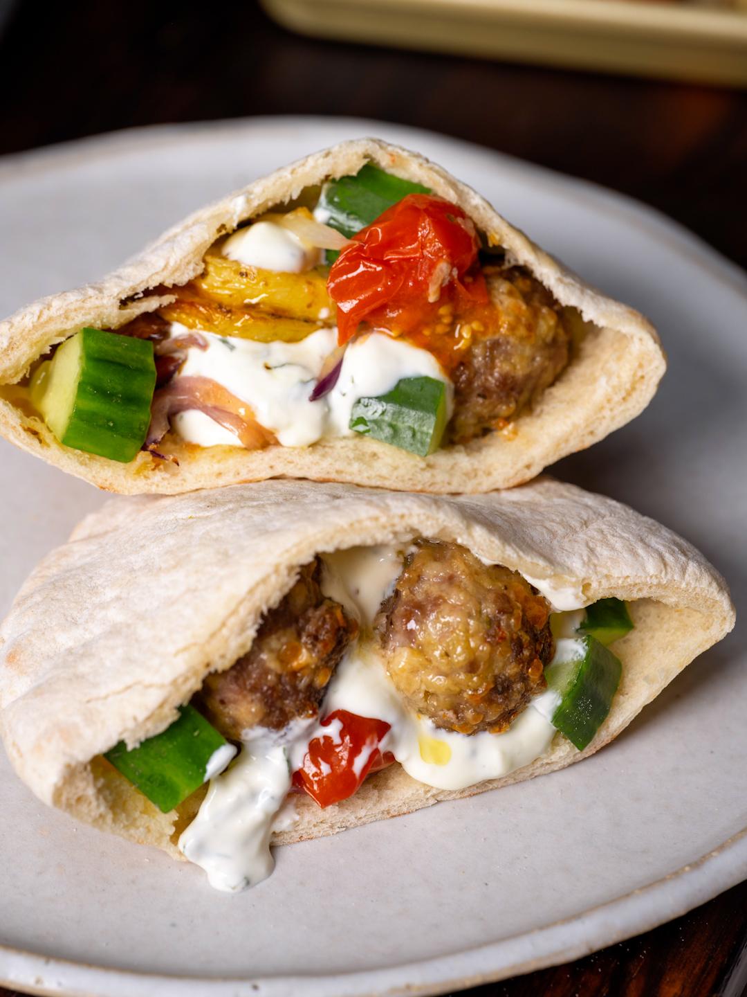 Lamb Meatballs and Potato Pita Pockets