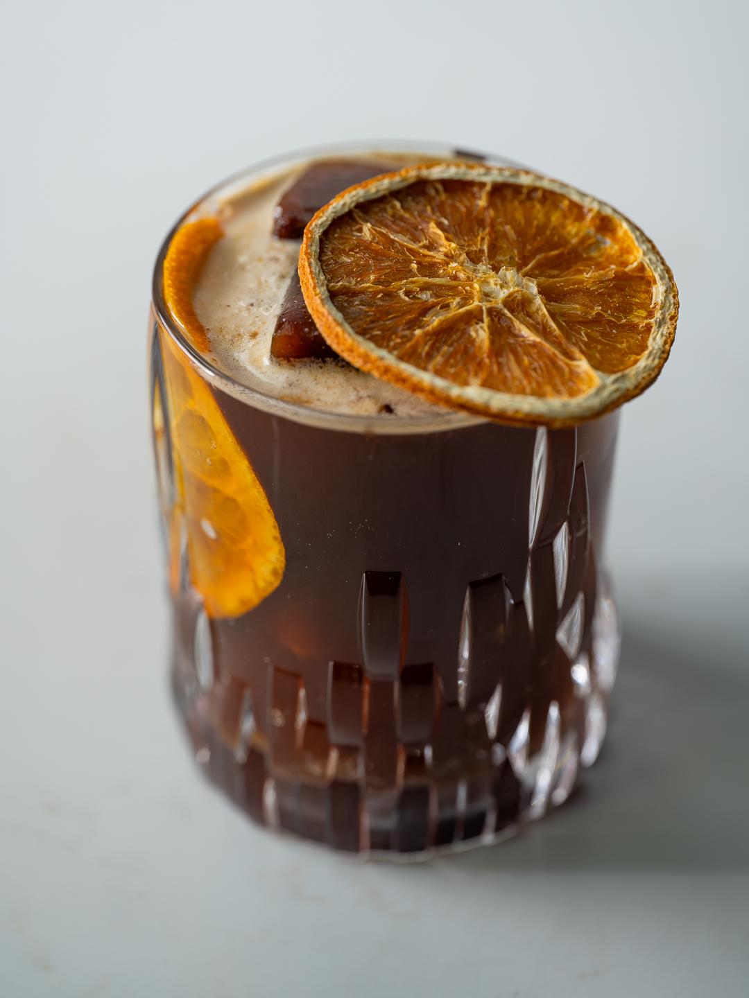 Aperol with Cold Brew Ice Cubes