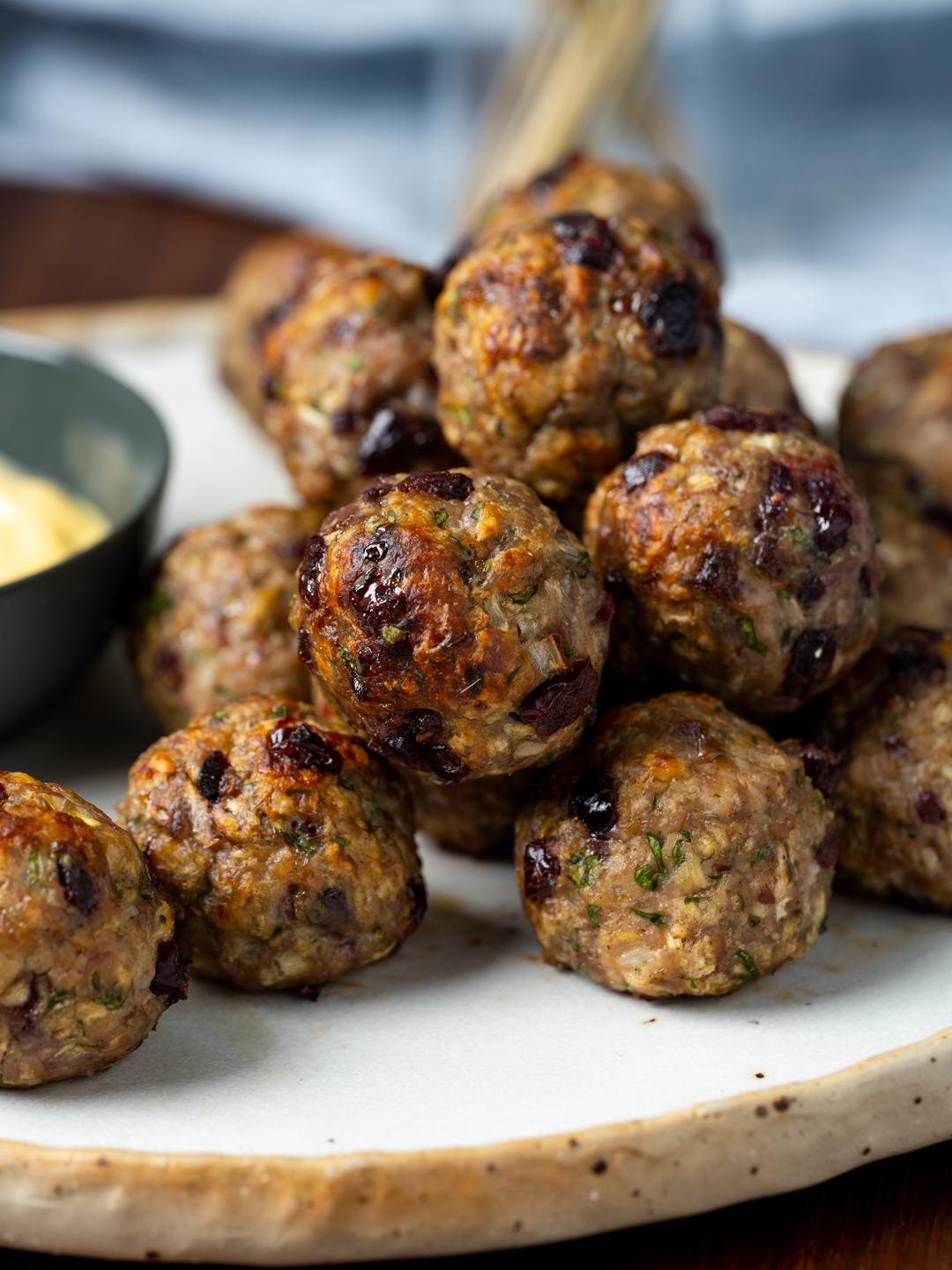 Air-Fried Turkey and Cranberry Meatballs 