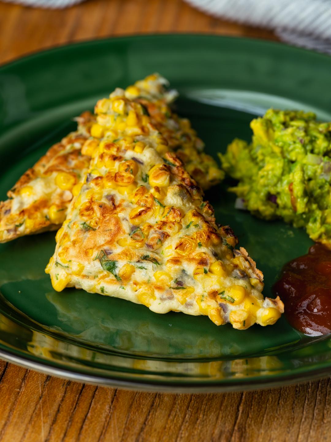 Golden Corn Fritter Jaffle with Smashed Avo 