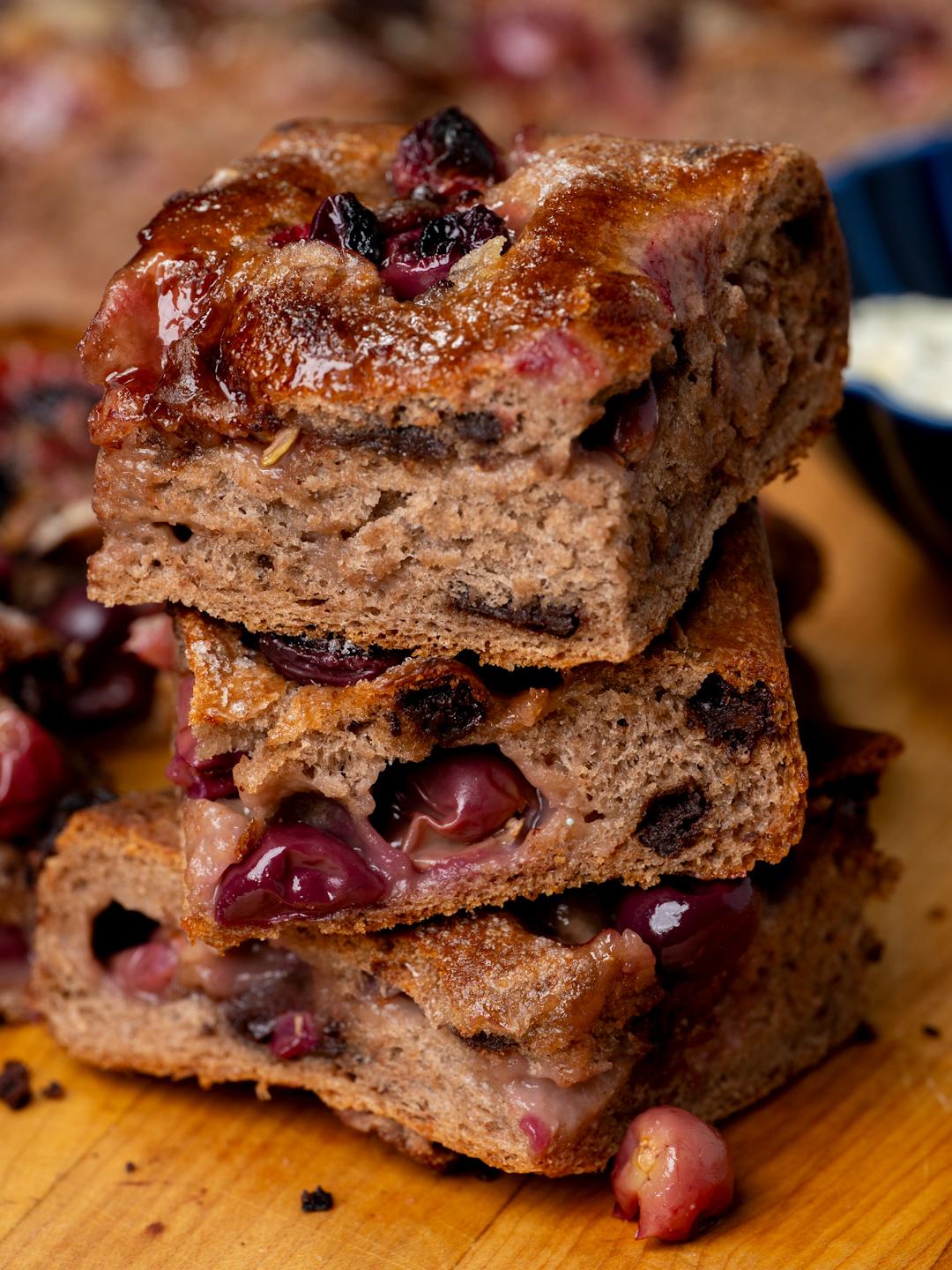 Chocolate and Grape Focaccia 