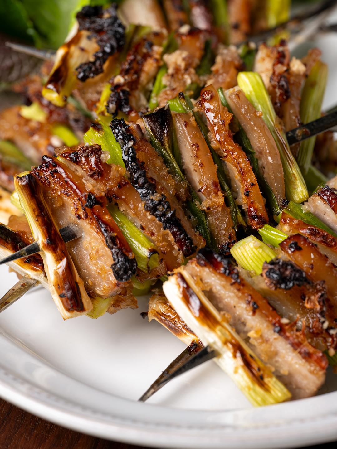 Bulgogi Pork and Green Onion Skewers 