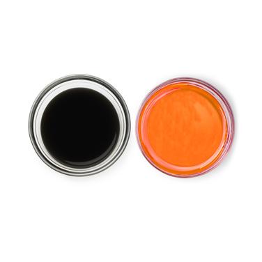 Black and orange gel food coloring icon